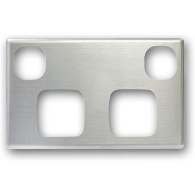 Tradesave Powerpoint Cover Plate Double, Silver (TSEGPO2-ALI)