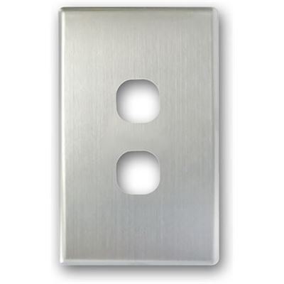 Tradesave Switch Cover Plate, 2 Gang, Silver Aluminium (TSESW2-ALI)