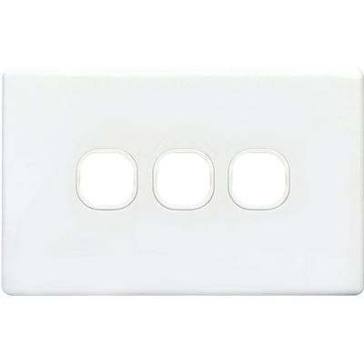 Tradesave Slim Switch Plate ONLY. 3 Gang. Accepts all (TSESW3S-P)