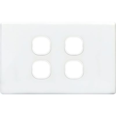 Tradesave Slim Switch Plate ONLY. 4 Gang. Accepts all (TSESW4S-P)