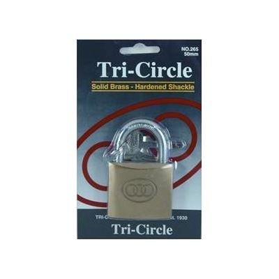 Tricircle 265 Brass Padlock 50mm 1 per Card (LOCP-050)
