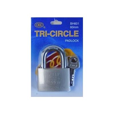 Tricircle BH601 Brass Padlock 60mm 1 per Card (Top (LOCP-BH601)