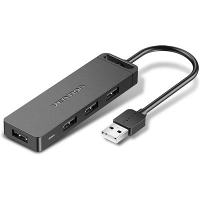 Vention CHMBB 4-Port USB 2.0 Hub With Power Supply 0.15M Black (CHMBB)