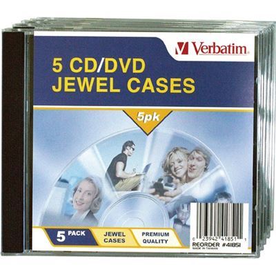 Verbatim CD/DVD 5pk Empty Jewel Cases (41851)