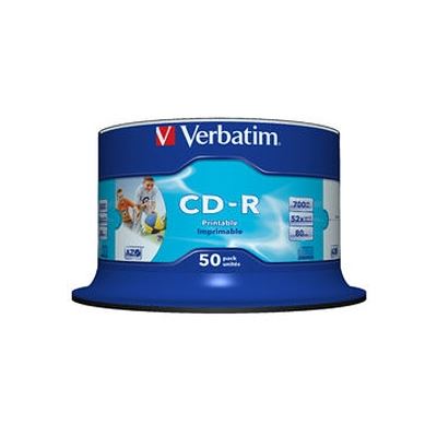 Verbatim CD-R 80Min 50Pk White InkJet 52x (41908)