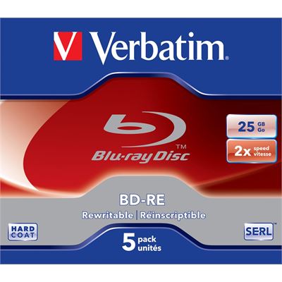 Verbatim Blue Ray BD-RE 2X 25GB 5pack (43615)