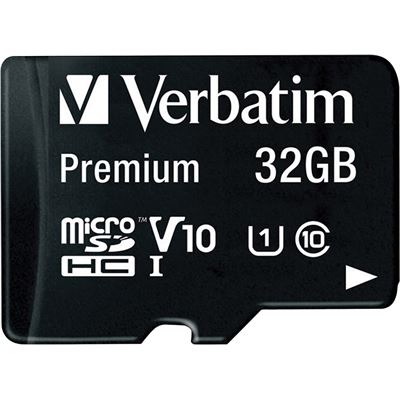 Verbatim Micro SDHC 32GB (Class 10) with Adaptor (44083)