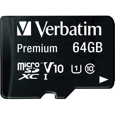 Verbatim Micro SDXC 64GB (Class 10 UHS-I) with adaptor (44084)