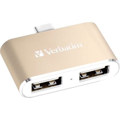 Verbatim USB-C 3.1 DUAL PORT USB HUB - GOLD (65290)