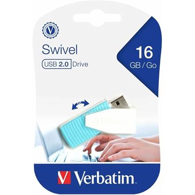 Verbatim Store'n'Go USB Drive Mini Swivel 16GB - Blue (66063)