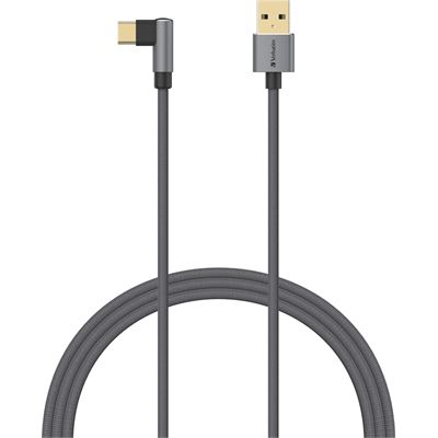 Verbatim TYPE C TO USB A 2.0 CABLE L-SHAPED 120CM GREY (66193)