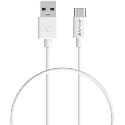 Verbatim CHARGE SYNC USB-C TO USB-C CABLE 1M - WHITE (66586)