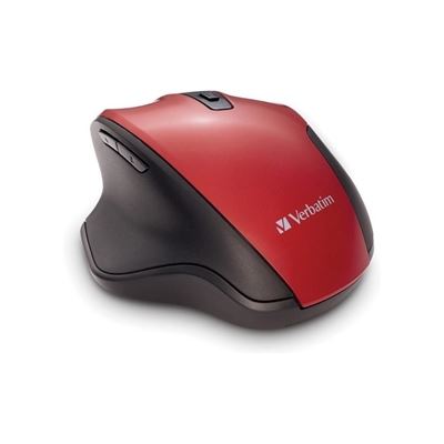 Verbatim Silent Ergonomic Wireless Blue LED Mouse - Red (70243)