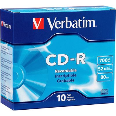 Verbatim CD-R 52x 10x 10pk Slim Case + 1 10Pk free Buy 10 get (94935)