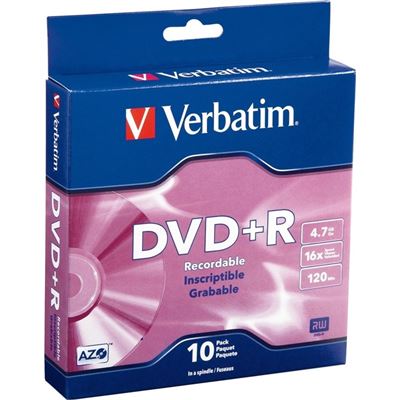 Verbatim DVD+R 10pk Spindle - 4.7GB 16x (95032)