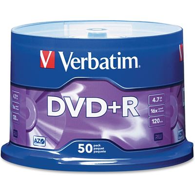 Verbatim DVD+R 50Pk Spindle - 4.7GB 16x (95037)