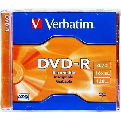 Verbatim DVD-R 1 pack jewel Case 4.7GB 16x (95051)