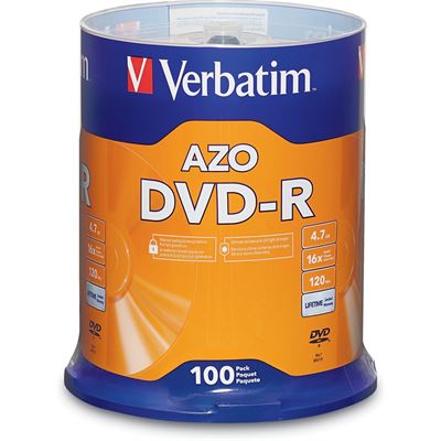Verbatim DVD-R 4.7GB 100Pk Spindle 16x (95102)