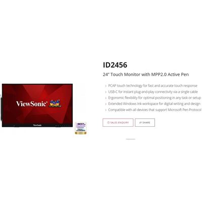 ViewSonic 24' ID2465 Touch Monitor with MPP 2.0 Active Pen (ID2456)