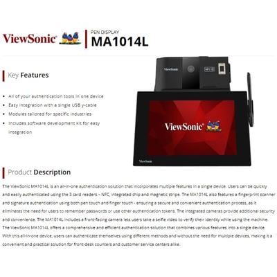 ViewSonic Pen Display MA1014L, NFC, Camera, Pen and Pouch (MA1014L)