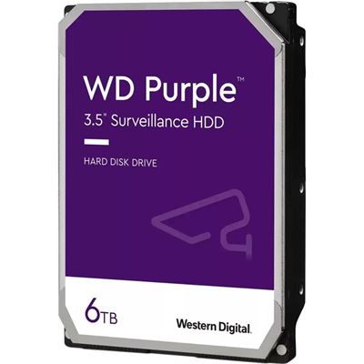 WD Purple 6TB 3.5' Surveillance HDD 5400RPM 128MB SATA3 (WD62PURZ)